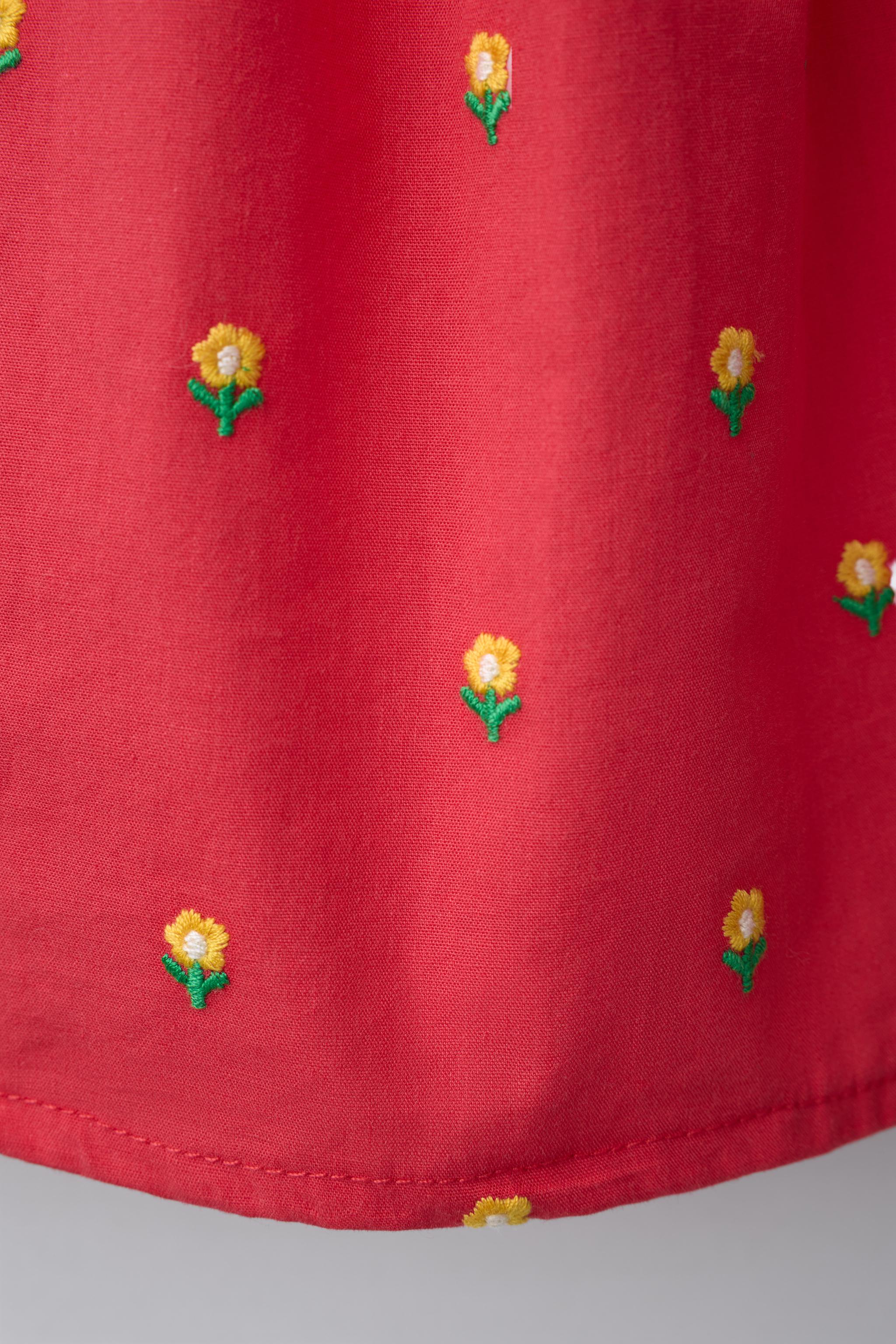 ROBE EN MATIÈRES VARIÉES FLEURS BRODÉES CASA LAWA X ZARA KIDS